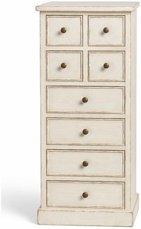 Casa Padrino Landhausstil Shabby Chic Massivholz Kommode mit 8 Schubladen Antik Weiß H. 122 cm