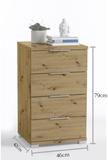 Nachttisch Uno / Universal , Holzwerkstoff , Holzfarben , 46 x 79 x 42 cm