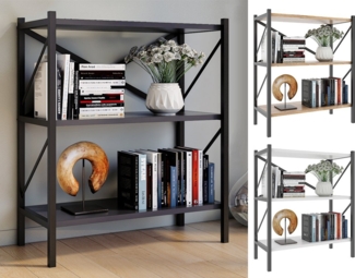 VCM Standregal Holz Metall Stand Regal Büro Bücher Insasi 2fach