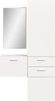 Garderobenkombination (B/H/T: 104x190x36 cm) in weiß Melamin
