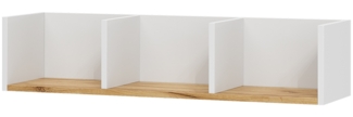 Wandregal Tomy Weiß/Goldkraft Eiche 90 x 20 cm Vicco