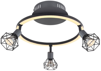 LED Deckenleuchte, Spots beweglich, graphit, L 46 cm