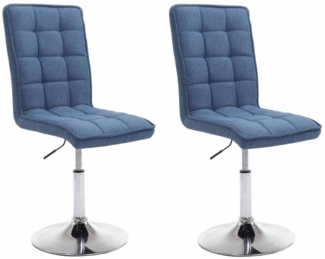 2er Set Esszimmerstühle Peking V2 Stoff blau