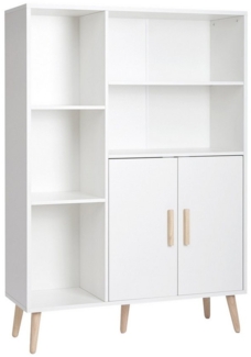 Mondeer Kommode Sideboard, Lagerschrank mit 2 Türen und 5 Fächern,Holz