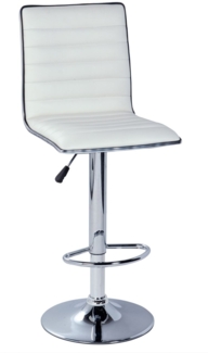 Barhocker Hocker 2er Set - ARLIN - Kunstleder Weiss - verchromt