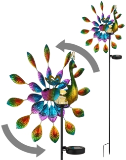 LED Solarleuchte, Pfau-Design, Erdspitz, IP44