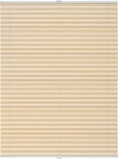 ondeco Plissee ohne Bohren mit Klemmträger, Sonnenschutz für Fenster innen, blickdicht, Faltrollo, Beige, 85x210 cm