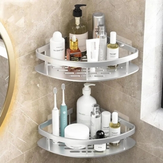 Athlix Duschregal 2 Stk. Duschablage Duschregal ohne Bohren Badezimmer Organizer