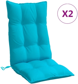 vidaXL Hochlehner-Auflagen 2 Stk. Türkis Oxford-Gewebe 377665