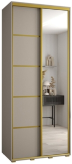 ABIKS MÖBEL Schwebetürenschrank Dakota 5 Schlafzimmerschrank mit Spiegel, Kleiderstange und Regalen