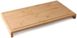 Bambus-Schneidebrett 54 x 28 x 4,3 cm mit Saftrille & rutschfesten Füßen