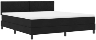 vidaXL Boxspringbett mit Matratze Schwarz 180x200 cm Stoff 3338785