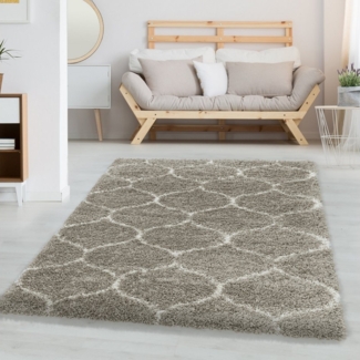 Carpettex Hochflor-Teppich Skandinavisches Design, Rund, Höhe: 30 mm, Runder Teppich Wohnzimmer Skandinavisches Design Shaggy flauschig
