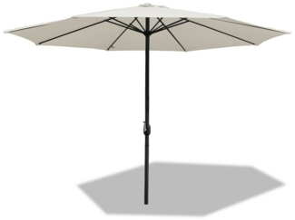 Clanmacy Sonnenschirm Ø3.5m Gartenschirm Ampelschirm Marktschirm Strandschirm UV Beige, LxB: 350x350 cm, Stabiler knickbar/für Garten, Balkon, Terasse/Sonnenschutz