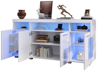 OKWISH Sideboard Seitenschrank (Beistelltisch Kommode, Anrichte, 1 St, 9 Fächern), mit LED Licht