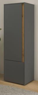 Aktenschrank Center in grau matt und Eiche Wotan 50 x 158 cm