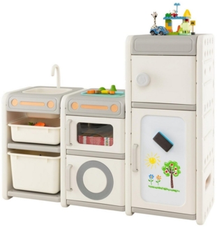 KOMFOTTEU Kinderregal Spielzeugregal, mit 4 Schränke & 2 Boxen