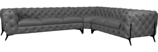 Leonique Chesterfield-Sofa Amaury L-Form, großes Ecksofa, Chesterfield-Optik, Breite 323 cm, Fußfarbe wählbar
