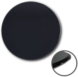 HOOZ Tischplatte aus Glas Ø 80x0,6 cm oder als Funkenschutzplatte für den Kamin (schwarzes Glas, 1 St, ESG-Sicherheitsglas), mit hochwertigem Facettenschliff