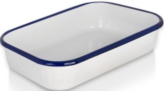 Auflaufform emailliert schwarz 32 x 22 x 6,5 cm schwere Qualität, mit Griffen