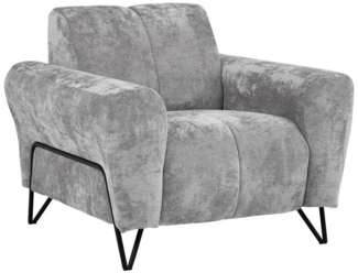 Beautysofa Sessel mit Metallbeine in schwarzer VOLARE, viele Farbvarianten, auch im Set mit Sofas erhältlich