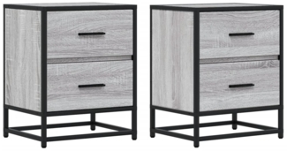 vidaXL Nachttische 2 Stk. Grau Sonoma 40x31x50 cm Holzwerkstoff 848681