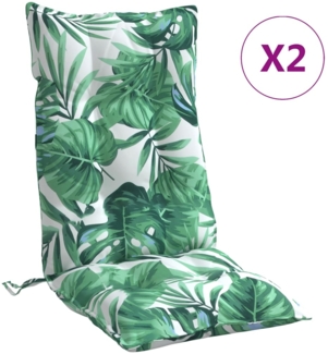 vidaXL Hochlehner-Auflagen 2 Stk. Blattmuster Oxford-Gewebe 377638