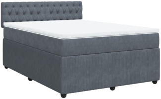 vidaXL Boxspringbett mit Matratze Dunkelgrau 160x200 cm Samt 3287789