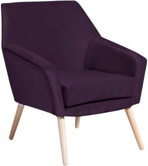 Sessel Kachka Bezug Samtvelour Buche natur / purple 21054