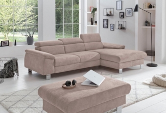 COTTA Ecksofa Komaris L-Form, B: 244 cm, mit Kopfteilverstellung, optional Bettfunktion, Bettkasten & Licht