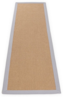 carpetfine Läufer Sisal, rechteckig, Höhe: 5 mm, mit farbiger Bordüre, Anti Rutsch Rückseite
