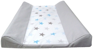 Babymajawelt Wickelauflage Wickeltischauflage - 2 Keil Mulde Sterne "BiG STARS" 50x70 cm (Wickelauflage und Bezug, 2-tlg, Set), Made in EU, Abwaschbar, Bezug abnehmbar