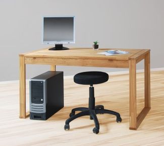 Schreibtisch, WIldeiche teilmassiv natur, 74 x 140 x 70 cm