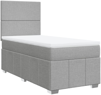 vidaXL Boxspringbett mit Matratze Hellgrau 90x190 cm Stoff 3291516