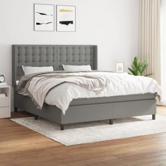 vidaXL Boxspringbett mit Matratze Dunkelgrau 180x200 cm Stoff, Härtegrad: H2 [3131770]