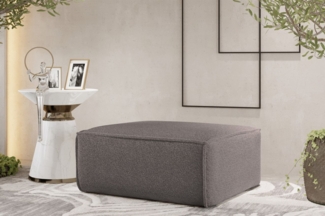 Polsterhocker Designerhocker CELES PREMIUM 85x85 cm Stoff Ascot Bukla Taupe