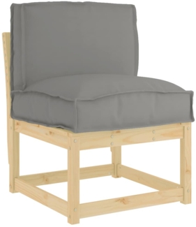 vidaXL Palettenkissen für Rückenlehne mit Kissen Grau 50 x 40 x 12 cm 42001459