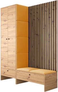 Garderoben-Set 'Melire III' Artisan Eiche / Manila orange