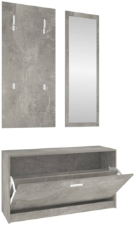 vidaXL 3-tlg. Flurmöbel-Set Betongrau Holzwerkstoff 342573