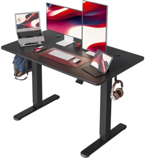 120x60 cm höhenverstellbarer Schreibtisch Schwarz Tischplatte Stehpult