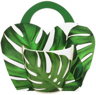 DUO FLORAL Becher 460 ml MONSTERA New Bone China Porzellan