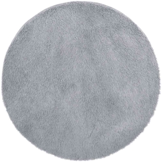 vidaXL Teppich Shaggy Hochflor NAVARRA Silbergrau 240x240 cm Polyester 4102932