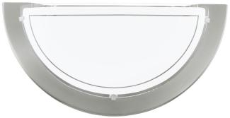 Eglo 83163 Wandleuchte PLANET 1 E27 max. 1X40W Stahl nickel-matt, Glas lackiert klar L:29cm H:14,5cm dimmbar