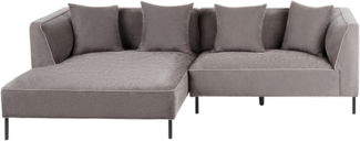Ecksofa 3-Sitzer SATER Chenillegewebe Taupe rechtsseitig