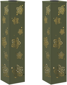 vidaXL Solar LED Weg Licht 2 pcs Olive Grün Kalt gewalzter Stahl 879747