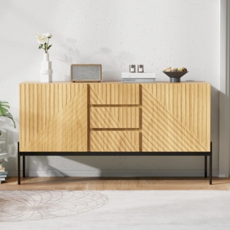 Sideboard (140/40/75 cm) Mehrzweckschrank mit Türen und Schubladen, Küchenschrank, Aufbewahrungsschrank