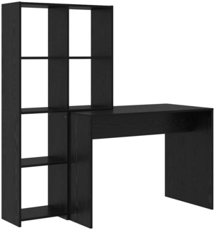 vidaXL Schreibtisch mit Regal Schwarz Eichen-Optik 138.5 x 55 x 143 cm 3337250