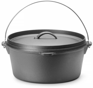 HENDI Gusseisentopf, 7,2L, Schwarz, ⌀310x(H)155mm