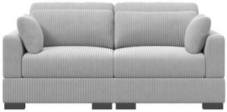 FUROKOY 2-Sitzer Polstersessel Sofa Ecksofa Polstersofa Cord mit Kissen und Armlehnen, Set 1 Teile, 2-Sitzer Polstersessel Sofa,Couch,70,8 x 34,6 x 33,5 Zoll, Grau