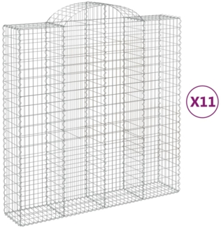 vidaXL Gabionen mit Hochbogen 11Stk. 200x50x200/220cm Verzinktes Eisen 3146434